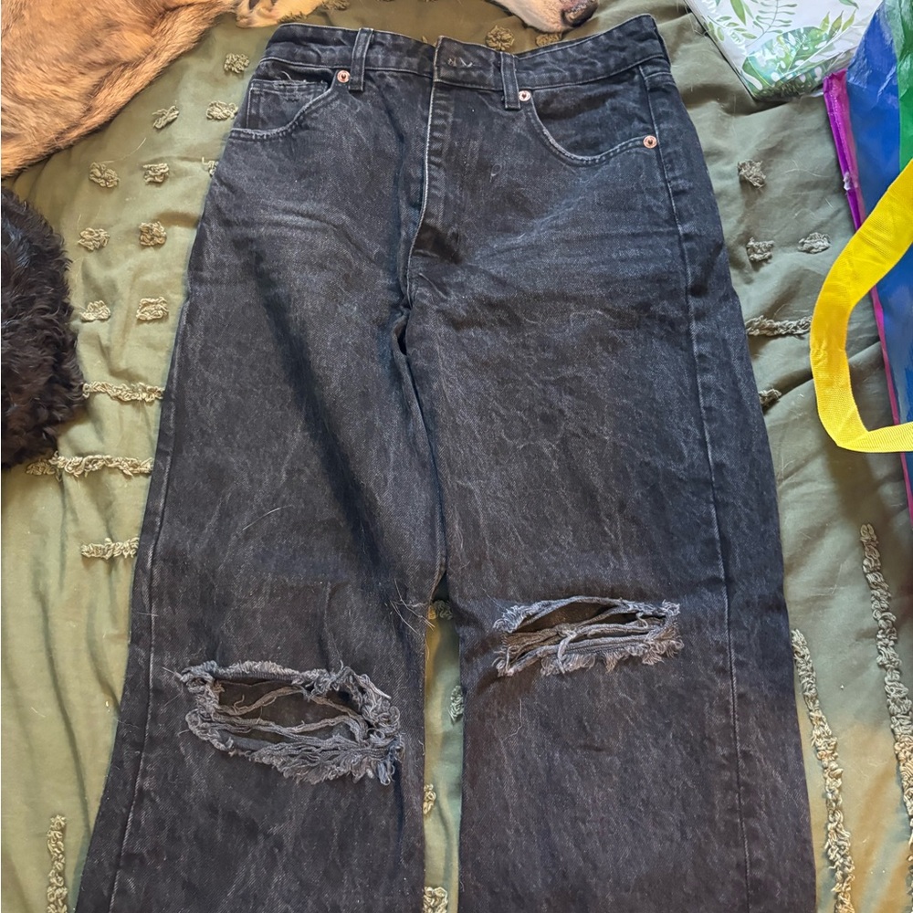 Zara Ripped Black Jeans